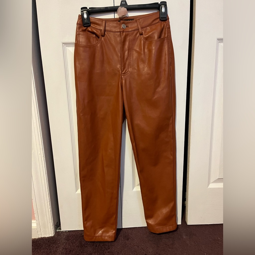 Mixology Decker Brown Leather Pants